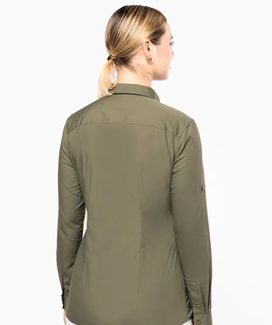 K591 - Damesoverhemd safari lange mouwen Beige