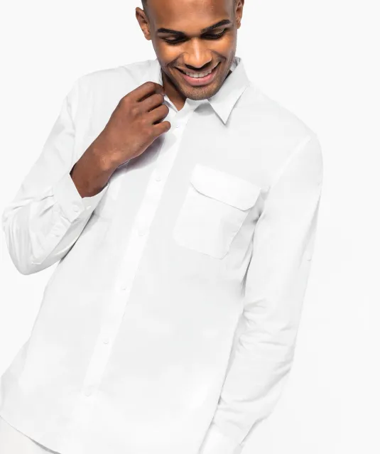 K590 - Overhemd safari lange mouwen Beige