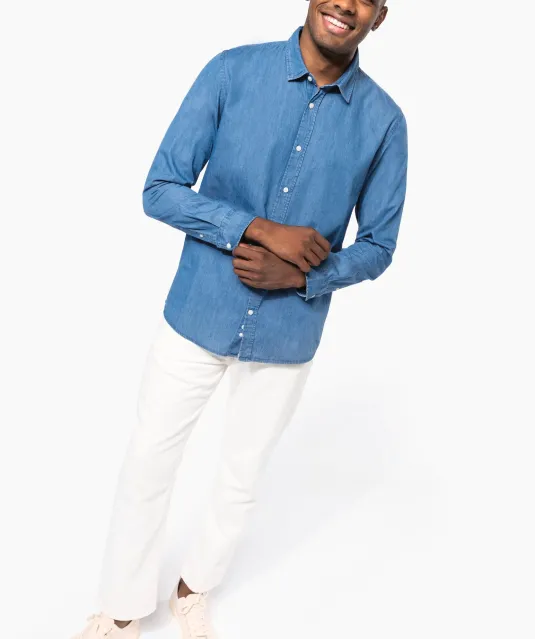 K512 - Herenoverhemd Denim Chambray Blue
