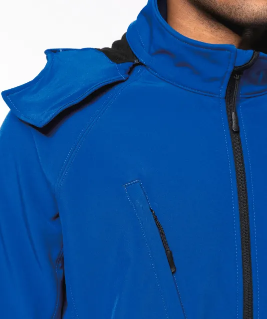 K413 - Heren softshell jas met afneembare capuchon Black