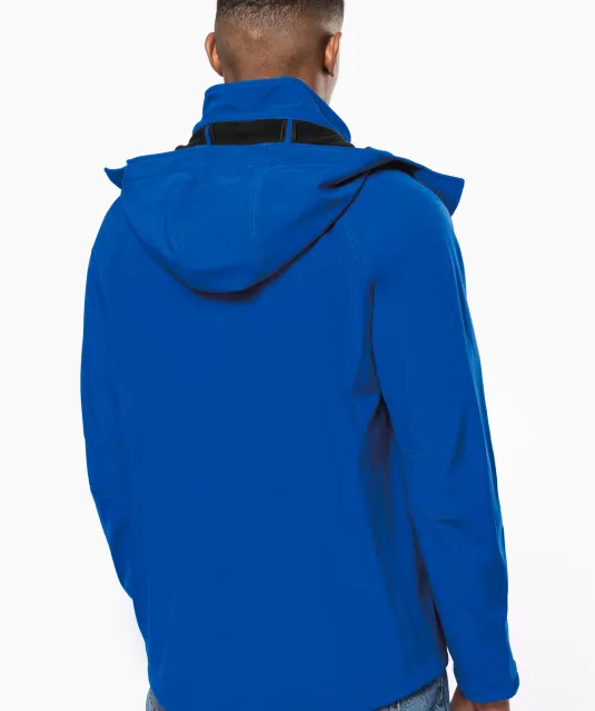 K413 - Heren softshell jas met afneembare capuchon Black