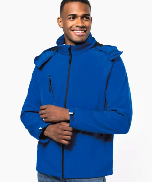 K413 - Heren softshell jas met afneembare capuchon Black