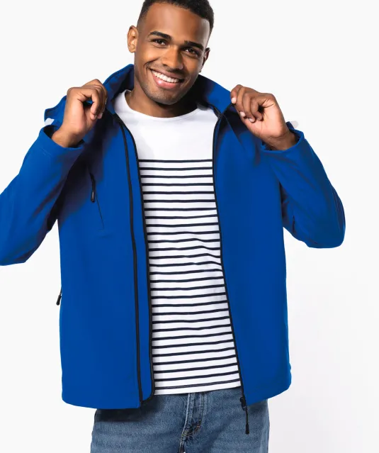 K413 - Heren softshell jas met afneembare capuchon Black