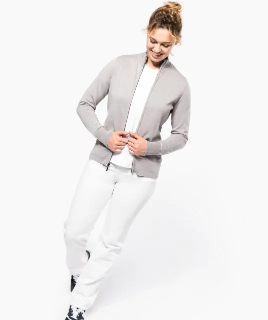 K962 - Dames cardigan met rits Black