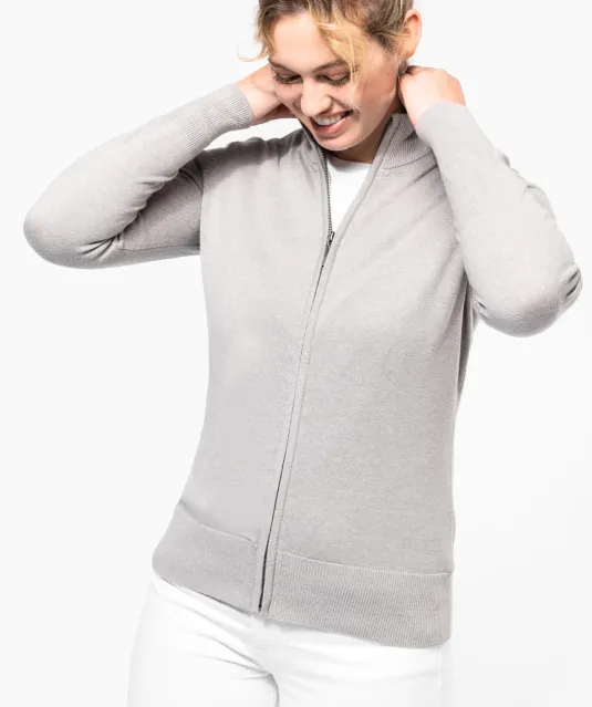 K962 - Dames cardigan met rits Black