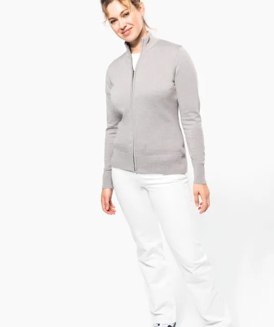 K962 - Dames cardigan met rits Black
