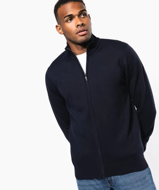 K961 - Heren cardigan met rits Black