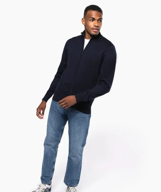 K961 - Heren cardigan met rits Black
