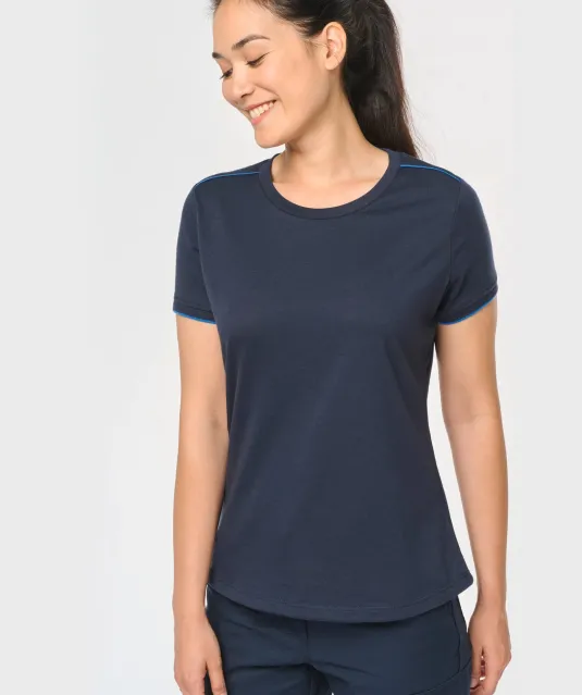 WK3021 - Dames-t-shirt Day To Day korte mouwen Black / Kelly Green