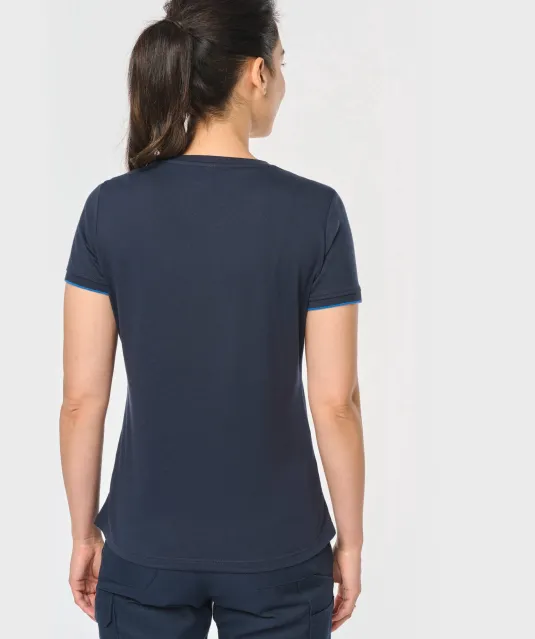 WK3021 - Dames-t-shirt Day To Day korte mouwen Black / Kelly Green