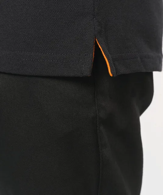 WK270 - Contrasterende polo Day To Day korte mouwen Black / Kelly Green