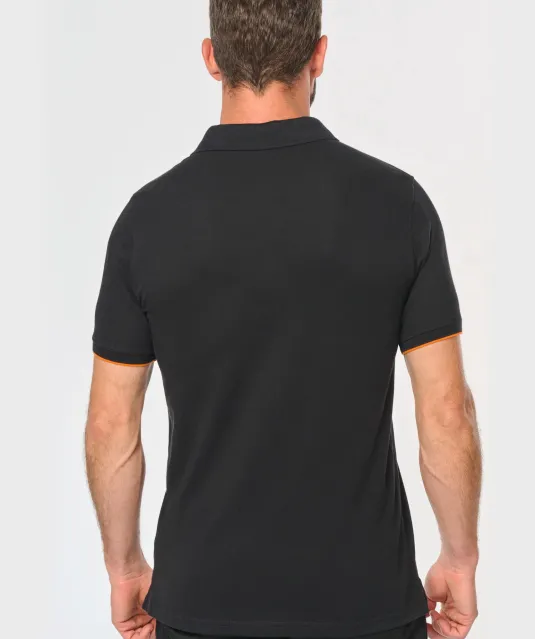 WK270 - Contrasterende polo Day To Day korte mouwen Black / Kelly Green