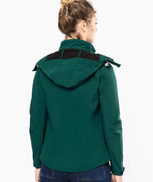 K414 - Dames softshell jas met afneembare capuchon Black