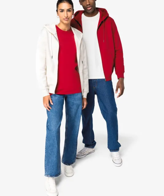 NS402 - Ecologische uniseks sweater met capuchon en rits Black