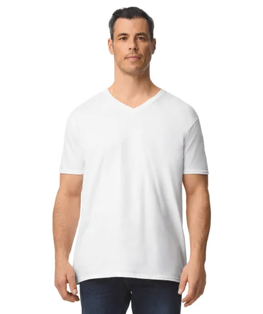 GI64V00 - Softstyle Euro Fit Adult V-neck T-shirt White