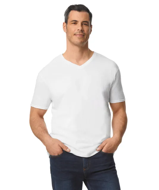 GI64V00 - Softstyle Euro Fit Adult V-neck T-shirt White