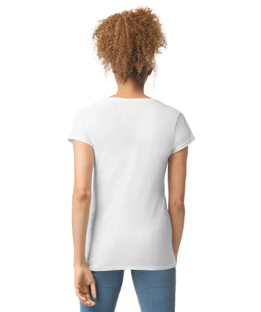 GI64V00L - Softstyle® Fitted Ladies' V-neck T-shirt White
