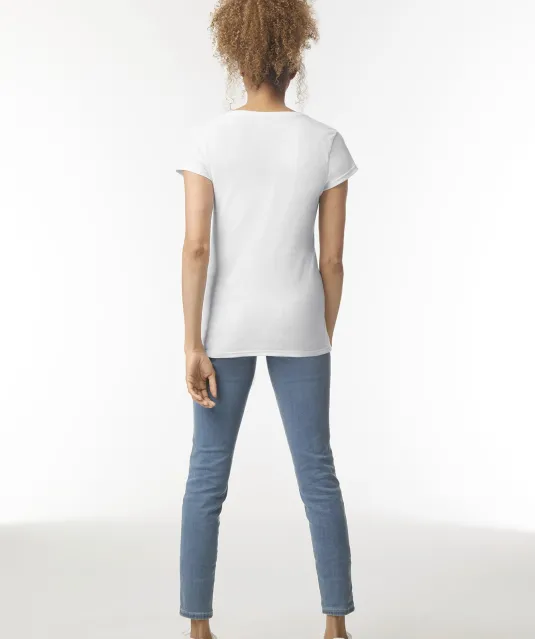 GI64V00L - Softstyle® Fitted Ladies' V-neck T-shirt White