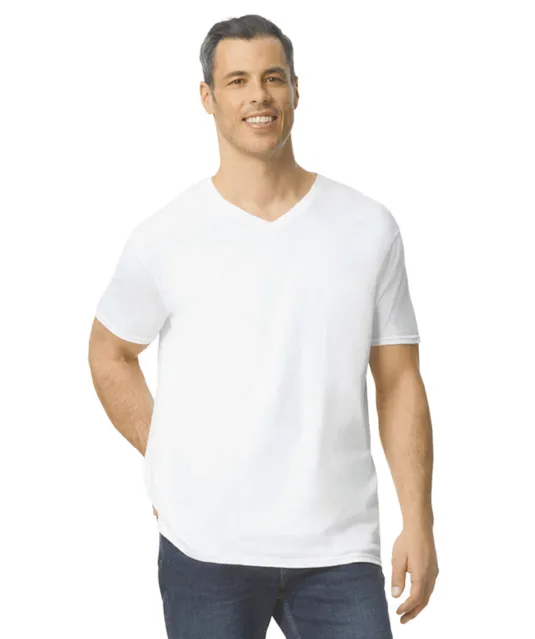 GI64V00 - Softstyle Euro Fit Adult V-neck T-shirt White