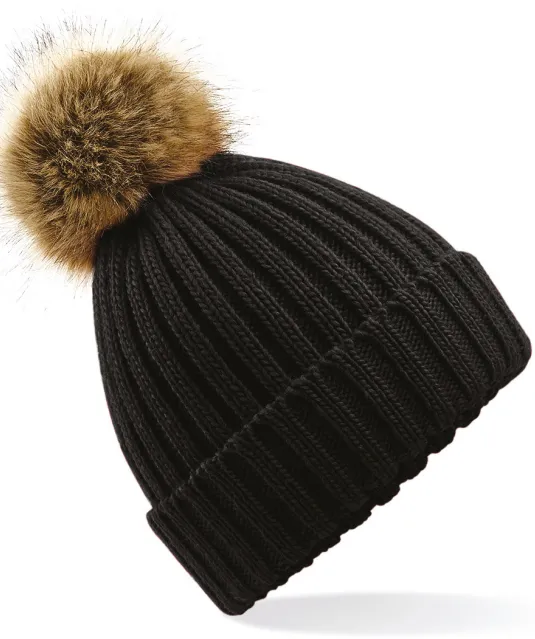 B412 - Pompon beanie Black