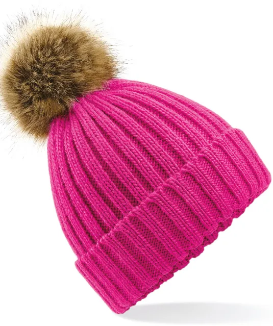 B412 - Pompon beanie Fuchsia