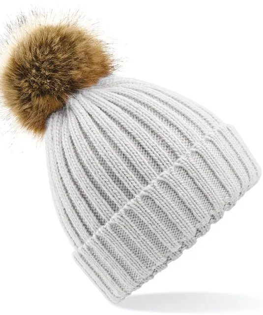 B412 - Pompon beanie Light Grey