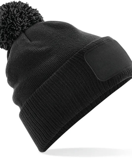 B443 - Snowstar® patch beanie Black / Graphite Grey