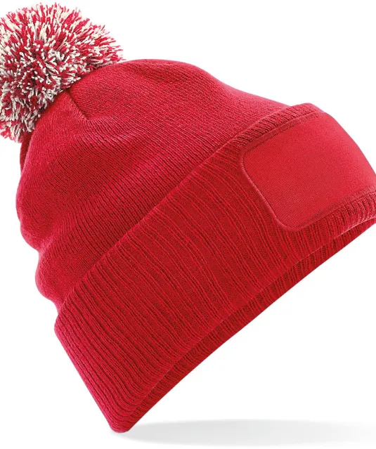 B443 - Snowstar® patch beanie Classic Red / Off White