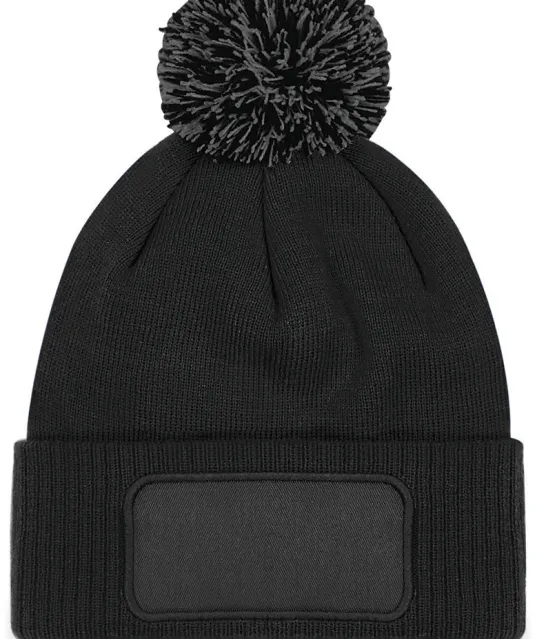 B443 - Snowstar® patch beanie Black / Graphite Grey