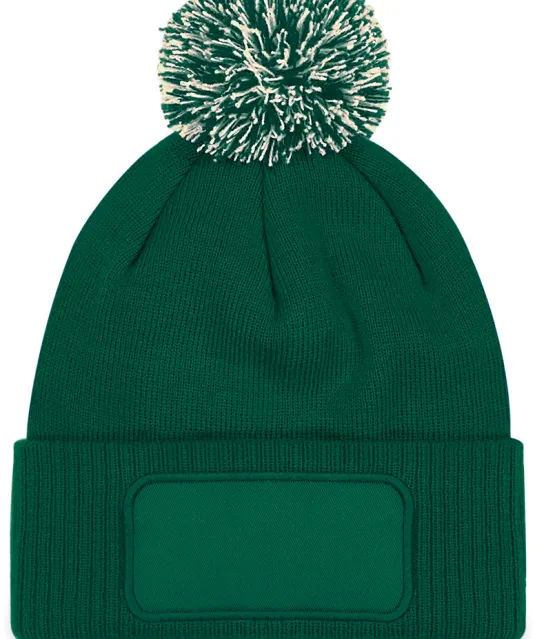 B443 - Snowstar® patch beanie Bottle Green / Off White