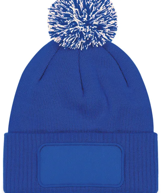 B443 - Snowstar® patch beanie Bright Royal / Off White