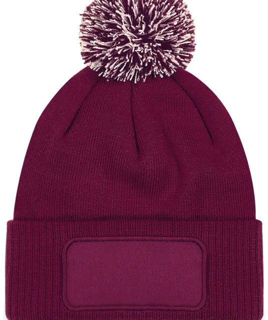 B443 - Snowstar® patch beanie Burgundy / Off White