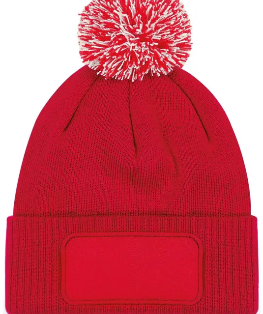 B443 - Snowstar® patch beanie Classic Red / Off White