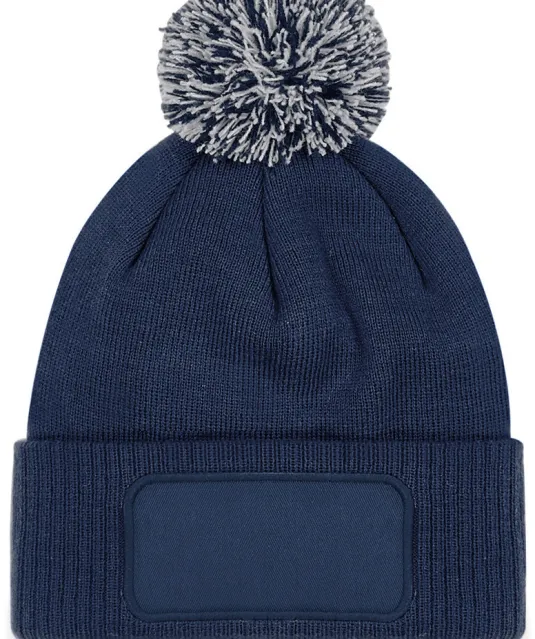 B443 - Snowstar® patch beanie French Navy / Light Grey