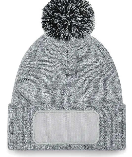 B443 - Snowstar® patch beanie Heather Grey / Black