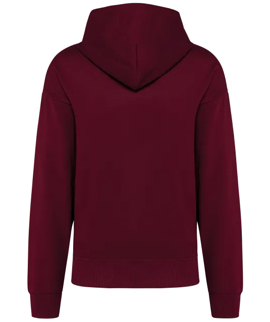 K4018 - Oversized fleece sweater met capuchon Wine