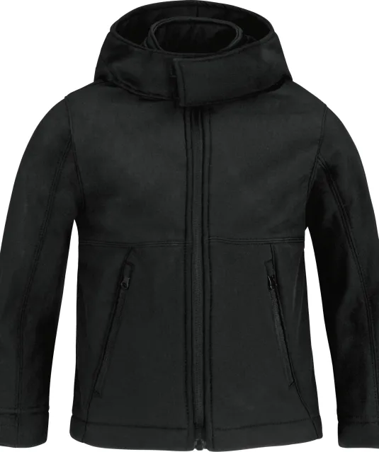 CGJK969 - Kids' Softshell met capuchon Black
