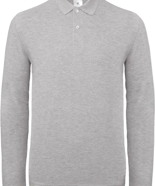 CGPUI12 - ID.001 Men's long-sleeve polo shirt Heather Grey