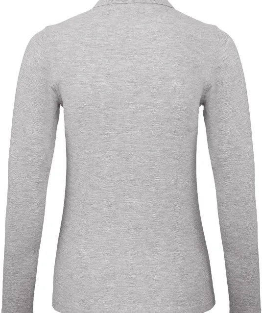 CGPWI13 - ID.001 Ladies' long-sleeve polo shirt Heather Grey