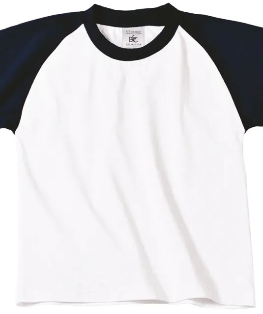 CGTK350 - Kids' Base-ball T-shirt White / Navy