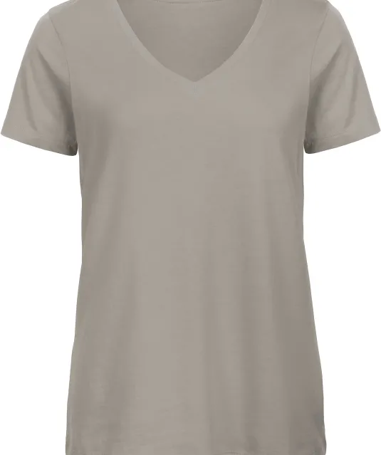 CGTW045 - Organic Cotton Inspire V-neck T-shirt / Woman Light Grey