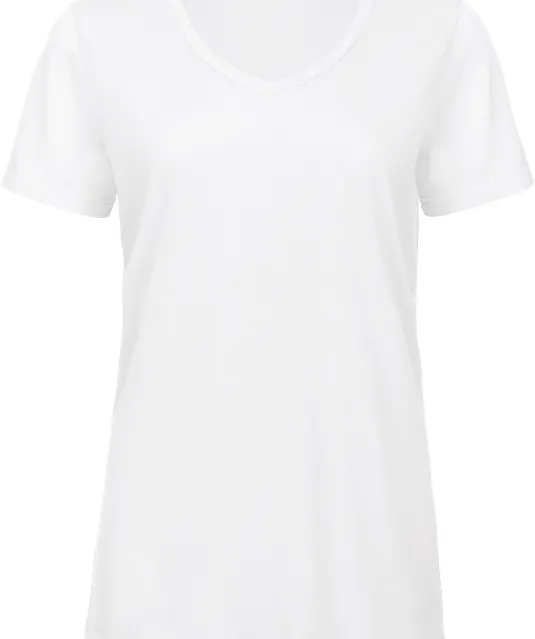 CGTW058 - TriBlend V-neck TEE / Woman White