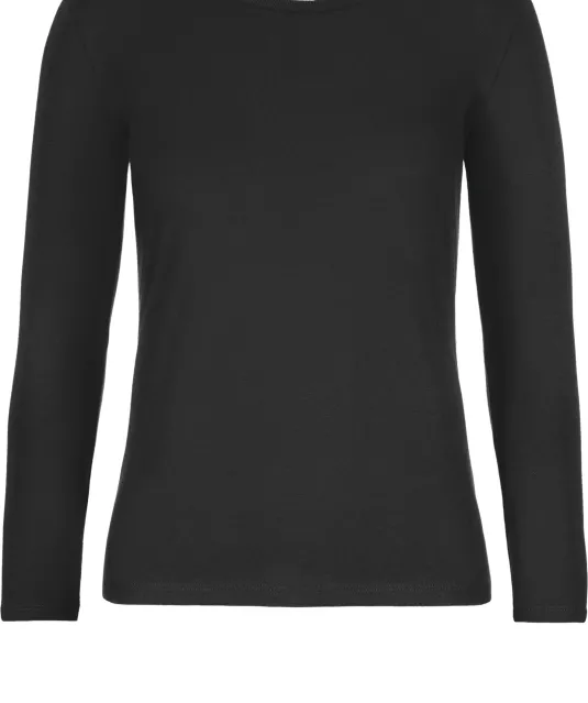 CGTW08T - #E190 Ladies' T-shirt long sleeve Black
