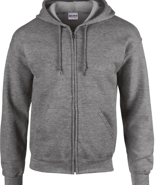 GI18600 - Heavy Blend™Adult Full Zip Hooded Sweatshirt Graphite Heather