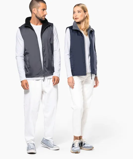 K679 - Met fleece gevoerde bodywarmer unisex Black / Grey