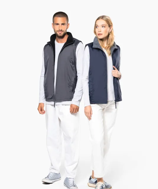 K679 - Met fleece gevoerde bodywarmer unisex Black / Grey