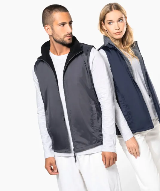 K679 - Met fleece gevoerde bodywarmer unisex Black / Grey