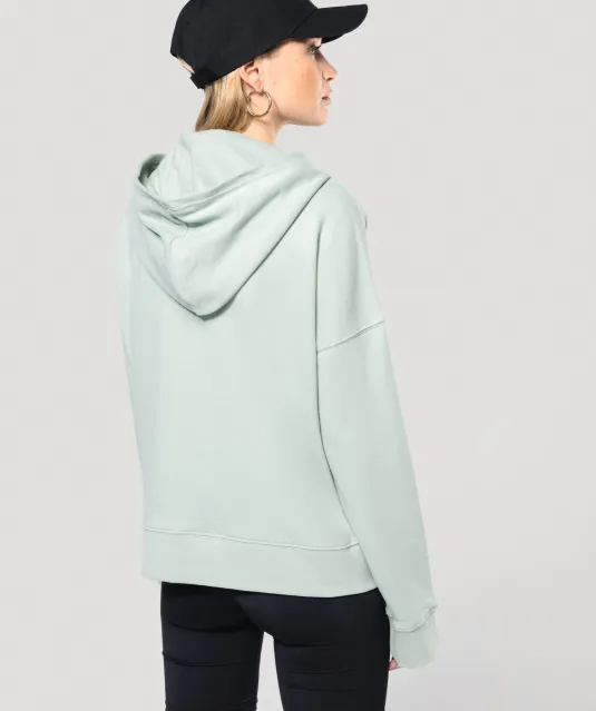 K494 - Bio lounge damessweater met capuchon Mellow Yellow