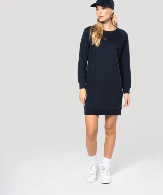 K493 - Bio fleece lounge jurk Light grey heather