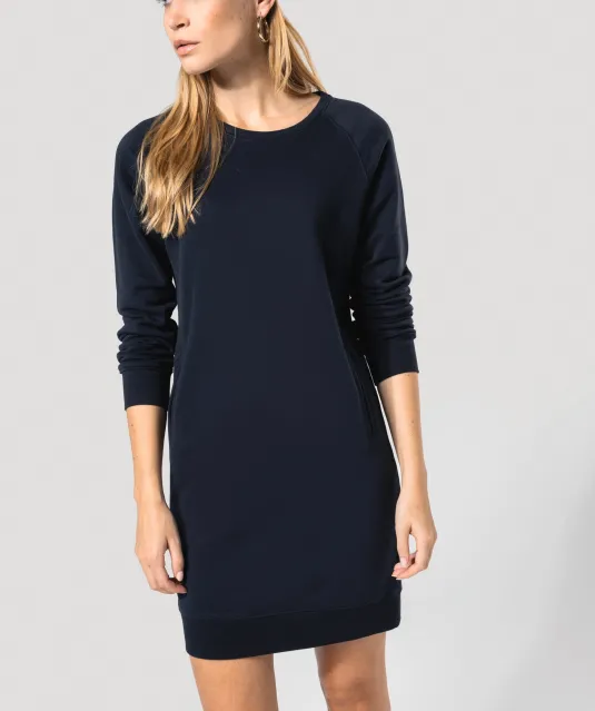 K493 - Bio fleece lounge jurk Light grey heather